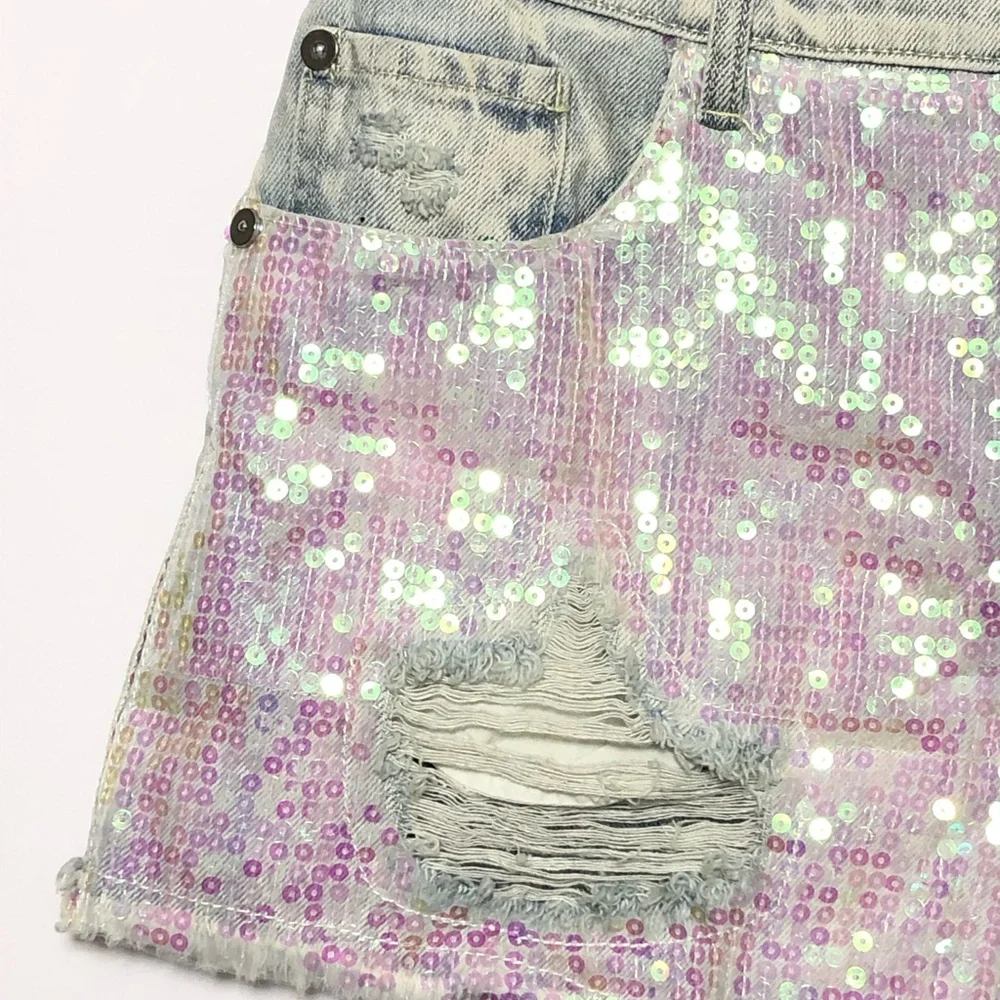 Sunset + Spring mermaid sequin shorts, sz 27